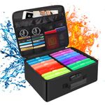 Photo Storage Box with Lock,DocSafe Fireproof Photo Organizer Box with 16 Inner 4" x 6" Photo Case(Multi-Colored),Collapsible Portable Photo Filing Safe Storage with Water-Resistant Zipper for Photos