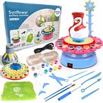 MNpartnery Pottery Wheel Art Craft Toys - Kids Art Kit Polymer Air Dry Clay Modelling Clay Kit for Kids DIY Pottery Studio Family School Beginner Education Sets (Blue-Pink)