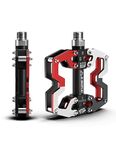 INBIKE Mountain Bike Pedals Road MTB Cycle exercise Bicycle Pedal Mens CNC Machined Aluminum Alloy Wide Platform Biking Red