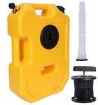 10L/2.6 Gallon Utility Jugs Water Container Storage Spare Emergency Backup Can with Mounting Bracket Filling Nozzle (Yellow)