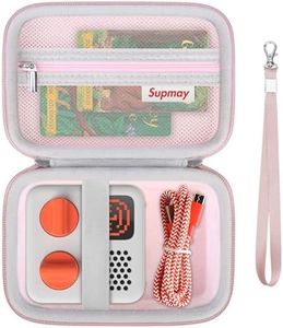 Supmay Hard Travel Case for Yoto Mini (2024 Edition) Kids Screen-Free Bluetooth Audio Player, Storage Holder Protection Case with Zipper Mesh Pocket for Kids Audio Card, Charging Cable, Pink