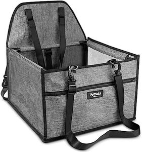 Petbobi Dog Car Seat - Puppy Car Seat for Small Dogs and Cats up to 20 lbs - Pet Car Seats with PVC Frame & Cationic Fabric - Perfect for Safe and Cozy Travel - Breathable Mesh, Storage Bag - Grey