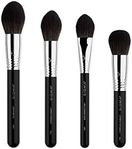 Sigma Beauty Studio Brush Set 4 pc Face Brush Set - Makeup Brushes for Foundation, Concealer, Bronzer & More - Vegan, Hypoallergenic, Synthetic Makeup Brushes