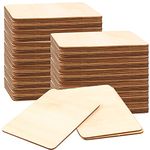 HOIGON 100 PCS 6 x 4 Inch Unfinished Wood Rectangle Pieces, Blank Basswood Wooden Sheets Wooden Cutout for Crafts