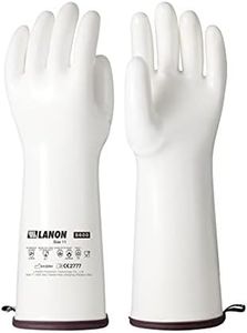 LANON 15" Liquid Silicone Heat Resistant Oven Gloves, Food Grade, CoralAir Liner, Waterproof, Extra Long, XXL