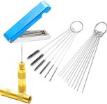 4 Set Carburetor Cleaning Brush Set,Carburetor Cleaning Kit, Carburetors Carbon Dirt Jet Remove Cleaner,Stainless Steel 13 Cleaning Wires Set + 5 Nylon Brushes + 10 Cleaning Needles + 1 Pick