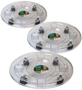 Three Pack of Panacea 84732 Plastic Plant Caddies, Clear, 16" Dia.