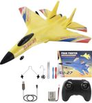 Toy Rush 2.4GHz 2CH Remote Control Airplane RC Glider for Beginner Adult Kids, Easy to Fly EPP Foam RC Aircraft Fighter with LED Light