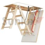 Optistep Wooden Timber Folding Loft Ladder Attic Stairs. Frame Size W70cm x L111cm H up to 280cm & Insulated Hatch