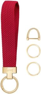 Fishent Stretchy Wristlet Keychain, Cute Key Chain, Woven Wrist Lanyard for Car Keys with 3 Keyrings and D-ring for Women Men