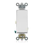 Leviton 56021-2W, White 3 Amp, 24 Volt AC/DC, Switch Decora Plus Quiet Rocker, Low Voltage Single Pole, Commercial Grade, Side and Back Wired