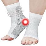 Plantar Fasciitis Socks for Women & Men Neuropathy Socks for Pain Relief Sprained Ankle Anti-slip (S-M, White)