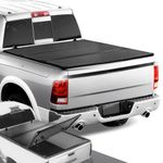 DNA Motoring TTC-HARD-028 Truck Bed Top Hard Solid Tri-Fold Tonneau Cover Compatible with 09-18 Ram 1500/2019-2022 Ram 1500 Classic 6.5Ft Fleetside Short Bed w/o Bed Rail Storage & RamBox, Black