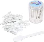 Beauticom Pana Brand Cosmetic Make Up Disposable Plastic 6.4cm Spatulas Skin Care Facial Cream Mask Spatula (100 Pieces in a Container) (WHITE)