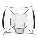 TANNER TEE Flex Frame Portable 7' x 7' Softball and Baseball Batting Net with Carrying Bag | Black