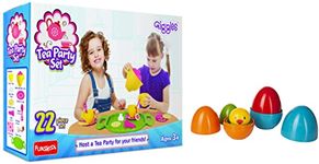 Giggles - Tea Party Set&Funskool Plastic Eggs Nesting Toy with A Chick,Multicolor