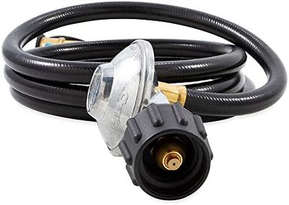 Camco 57629 6' Propane Regulator Hose with Female Quick Connect x Acme Nut , Black
