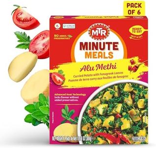 MTR - Alu Methi - Curried Potato with Fenugreek Leaves - Authentic Indian Ready To Eat Meal, Plant-Based, Delicious Microwave Food, Perfect for Quick & Nutritious Indian Cuisine Lovers (Pack of 6)