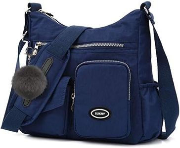 SUKRY Nylon Crossbody Bag for Women with Anti theft RFID Pocket, Waterproof Shoulder Bag Travel Purses and Handbag, Dark Blue