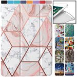 DuraSafe Cases for iPad 7.9 Inch Mini 5th Gen [ Mini 5 2019 ] A2133 A2124 A2126 MUQY2HN/A MUQW2HN/A MUQX2HN/A Lightweight Smart Adjustable Stand Feature Printed Sleek Design Flip Case - Marble Pink