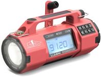 FM/AM/SW Weather Radio, Big Flashlight/Speaker,Type-C,Sleep Timer Alarm Clock, Solar Hand Crank Charge, AA Battery,Cell Phone Charger Hurricane Survival kit