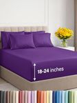 Extra Deep Queen Sheet Set - 6 Piece Breathable & Cooling Sheets - Hotel Luxury Bed Sheets Set - Easy & Secure Fit - Soft, Wrinkle Free & Comfy Sheets Set - Purple Sheet Set w/Extra Deep Pockets