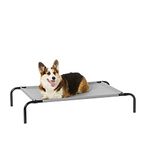 Amazon Basics Medium Elevated Cooling Pet Dog Cot Bed - 43 x 26 x 7.5 Inches, Grey