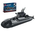 Reobrix 800 Nuclear Submarine Building Blocks Set, Military Submarine Model Construction Kit with Light, Battleship Building Toy for Display and Collectible, Compatible with Lego, 1498 Pieces