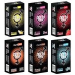 NottyBoy Bulk Combo Pack Of 60 Assorted Condoms - 4-In-1 Studded Ribs , Multi Textured, Extra Thin Strawberry, Bubblegum, Ultra Ribbed And 1500 Dots Condom For Men