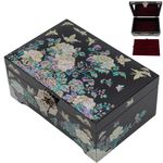 February Mountain Mother of Pearl Jewellery Organiser Box with Ring Tray - Gifts for Women Unique gift for women who have everything