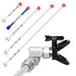 Spray Freely-8 Piece Set of Extension Pole Rod,Airless Paint Sprayer Gun Tip Extension Pole,with Swivel Joint Reversible Spray Tips and Tip Guard Protector (8in 12in 20in 30in 40in)