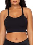 Curvy Couture Women's Plus Size Smooth Seamless Comfort Wire Free Longline Bra, Black Hue, XX-Large