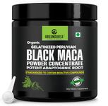 GREENDORSE Peruvian Black Maca Root Powder Concentrate |Std. 0.65% Macamide & Macaenes by HPLC, 3rd Party Lab Tested | Stamina & Reproductive Health Support, Performance,Vitality- High Potency-50g