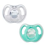 Tommee Tippee Ultra-light Dummies, 0-6 months, 2 pack of one piece silicone, BPA free Dummies