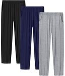 MoFiz Women's Pyjama Bottoms Sleep Lounge Pants Nightwear Soft Modal Stretchy Pajama Bottoms with Pockets(Black,Navy,Grey) Size L