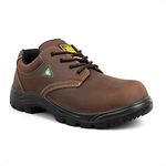 Tiger Safety CSA Men's Steel Toe Leather Work Safety Shoes 4933, Brown, Size 10.5 X-Wide