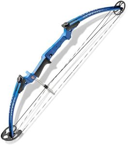 Genesis Archery Lightweight Left Handed Compound Bow and Arrow Set with Adjustable Aluminum Riser and Cam for Kids and Adults, Blue