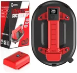 Mtnte Electric Vacuum Suction Cup for Glass - 440lbs Lifter with Digital Display, 8H Battery for Large Tile/Floor/Windshield, 3-Layer Leakproof, 13000RPM Motor (Red)