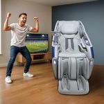 GLOBAL RELAX REAL MADRID | Advance 3D Massage Chair – Official Real Madrid Edition | Full Zero Gravity | Pressotherapy | AI Body Scan | 135 cm SL Massage Track | Bluetooth