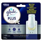 Glade PlugIns Plus Air Freshener Starter Kit, Scented and Essential Oils for Bathroom and Home Fragrance, Delicate Vanilla Embrace, 1 Warmer and 1 Fragrance Oil Refill