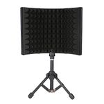 Adjustable Microphone Isolation Screen Wind Shield with Tripod Stand Mic Sound Absorbing Foam Filter Vocal for Recording Podcasts Studio Broadcast