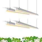 Barrina Full Spectrum Grow Light 4FT, 168W(4 x 42W, 1000W Equivalent), Grow Light Bulbs for Indoor Plants, LED Grow Light Strip for Greenhouse, T8 Growing Lamp Fixture, 4-Pack