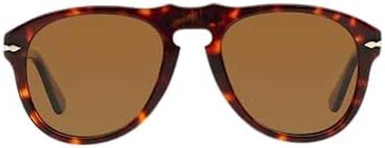 Persol PO0649 Aviator Sunglasses, Havana/Crystal Brown Polarized, 54 mm