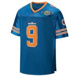 Waterboy #9 Bobby Boucher Adam Sandler 50th Anniversary Movie Football Jersey S-XXXL, Blue, 3X-Large