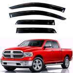 KPY Rain Guards Fit for 2009-2018 RAM 1500 Crew Cab, Out-Channel Window Visors Vent Deflectors 4PC, Truck Accessories for 2019-2024 RAM 1500 Classic, 2010-2025 RAM 2500 3500 (Mega & Crew Cab)