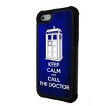 Call the Doctor The Tardis Doctor Who iPhone 5 case with extra protection- iPhone 5 cover, 2 piece rubber lining case