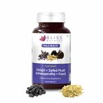 Bliss Welness Testosterone Booster | Shilajit Ashwagandha Kaunch Beej Safed Musli Akarkhara Extract | Energy Performance Ayurvedic Health Supplement - 60 Vegetarian Tablets