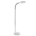 Lavish Home Floor Lamp - Full Spectrum Natural Sunlight Lamp with Bendable Neck - Reading, Craft, Studying, and Esthetician Light (Chrome)