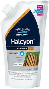 TotalBoat-520605 Halcyon Marine Varnish | Water-Based Polyurethane Wood Finish | Clear Satin UV Protection for Interior and Outdoor Use (Clear Satin, Quart)