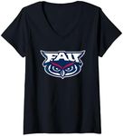 Womens Florida Atlantic Owls Icon Officially Licensed V-Neck T-Shirt